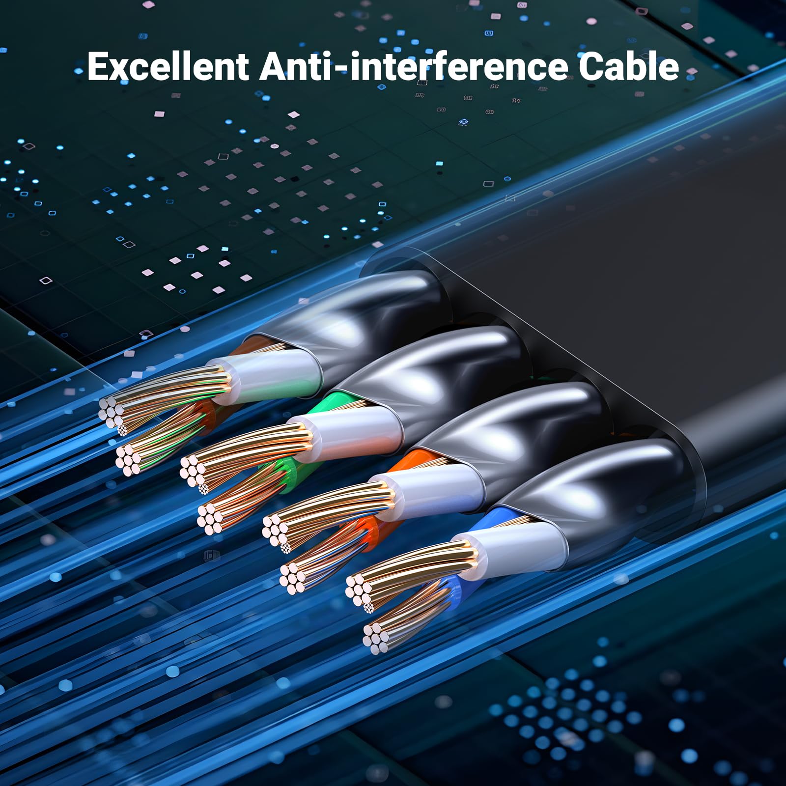 UGREEN Cat 8 Ethernet Cable 25ft Flat 40Gbps 2000MHz Network Cord Shielded Cat8 RJ45 LAN Cable Internet Cable Compatible with PS5 PS4 Xbox One Router Modem NAS, 25FT