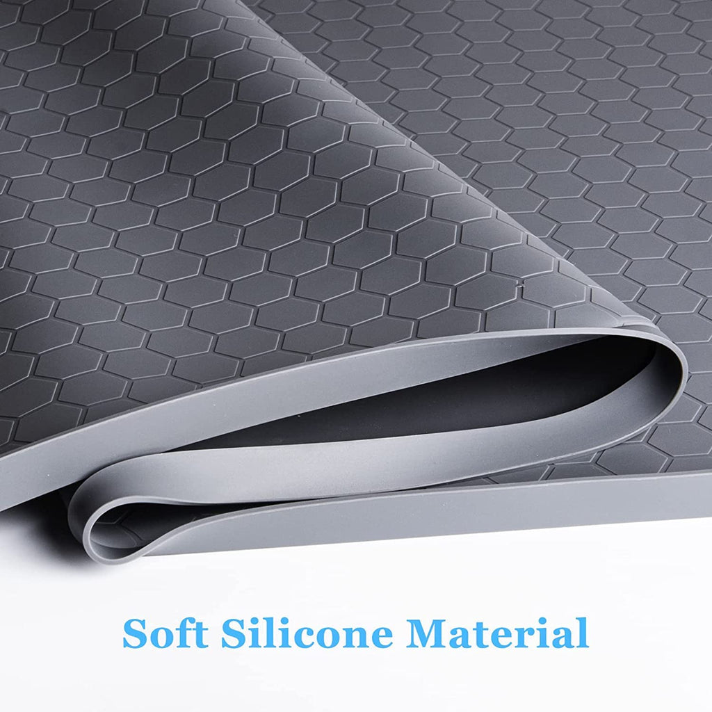 CATECASE Under Sink Kitchen Cabinet Mat, 28" x 22" Flexible Waterproof Silicone Made, Under Sink Mats for Kitchen Waterproof Cabinet Protector & Drip Tray Liner,(Gray)