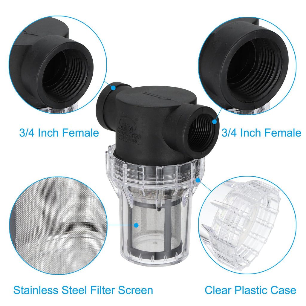 PATIKIL 3/4 Inch Female in-Line Strainer with 100 Mesh Stainless Steel Filter Screen Water Pump Filter for Garden Irrigation Pressure Washer Inlet