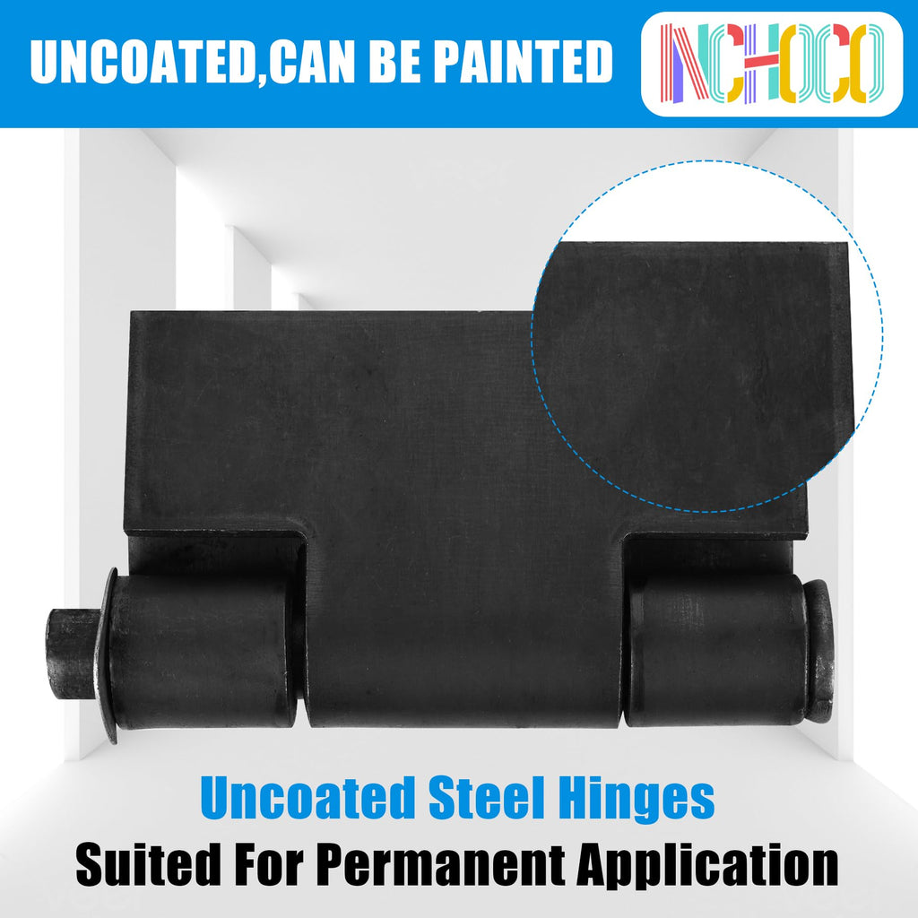 Weld On Hinges Extra Heavy Duty 4.4" x 4" Weldable Metal Butterfly Hinges Solid Steel Welding Butt Hinge Thickness 5mm for Heavy Metal Farm Garage Trailer Gates & Doors - 2 Pcs