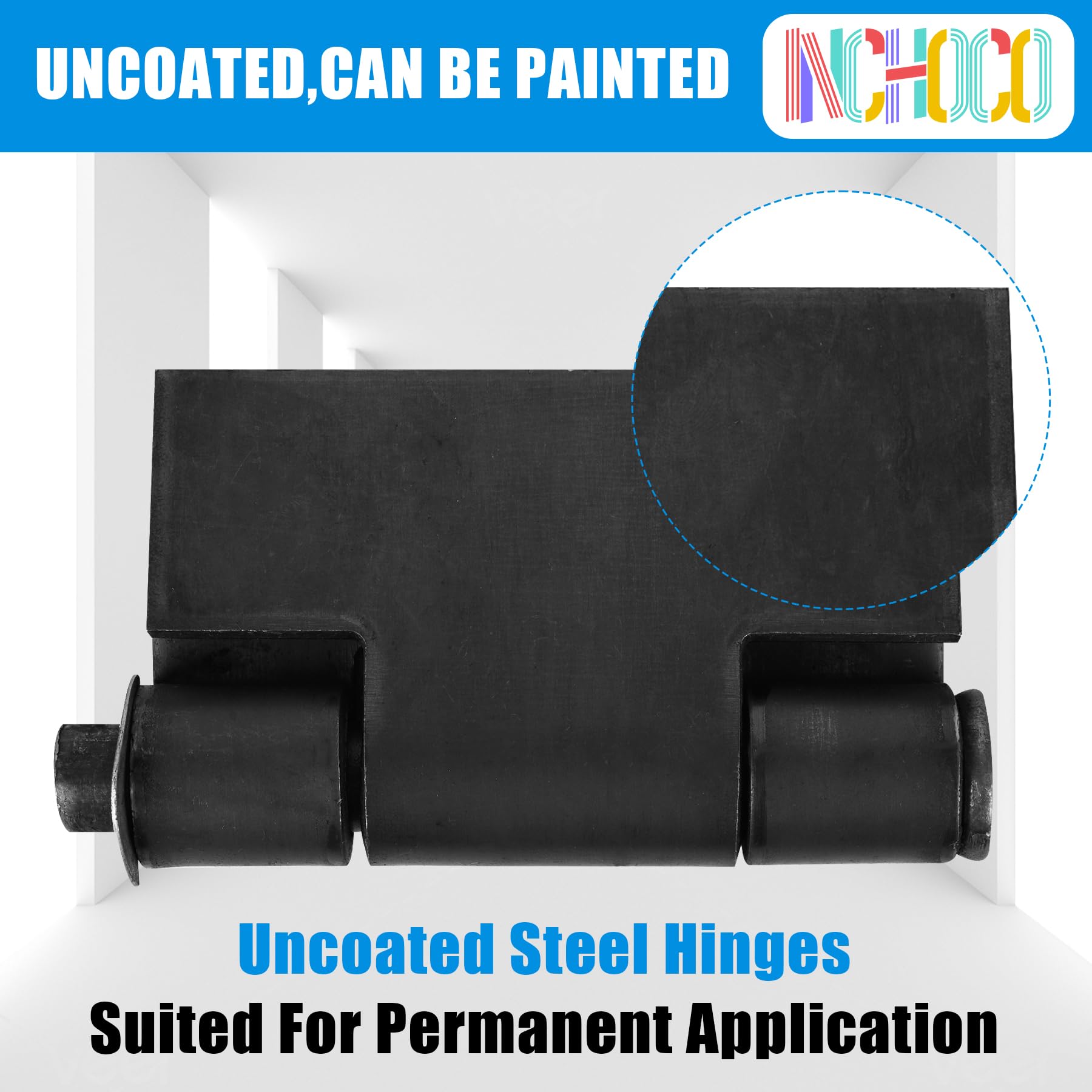 Weld On Hinges Extra Heavy Duty 4.4" x 4" Weldable Metal Butterfly Hinges Solid Steel Welding Butt Hinge Thickness 5mm for Heavy Metal Farm Garage Trailer Gates & Doors - 2 Pcs