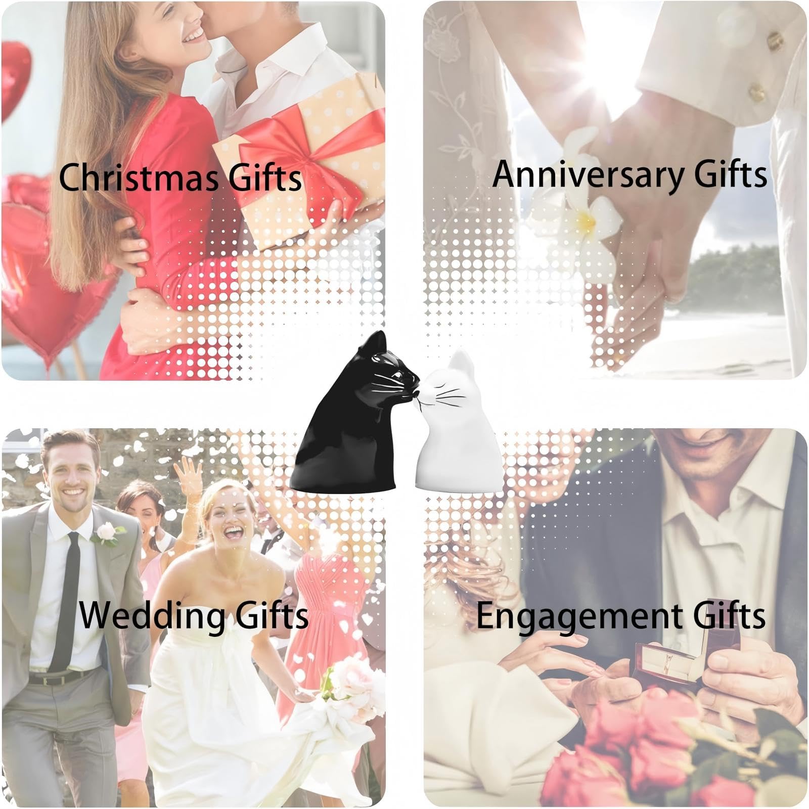 Couple Gifts Cute Kissing Cat Mug Matching Couples Stuff Ceramic Coffee Mugs for Wedding Gifts Anniversary Valentines Engagement Gifts for Couples Cat Lover