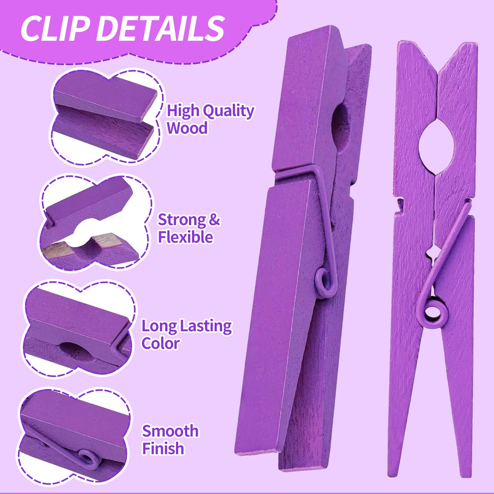 50 Set Cheer Pins Spirit Clips, Included 50Pcs Colored Clothes Pins and Min Resin Ducks and Mini Flowers for Backpacks Ribbon Team Classroom, Cheer Accessories Cheer Gifts for Team Girls