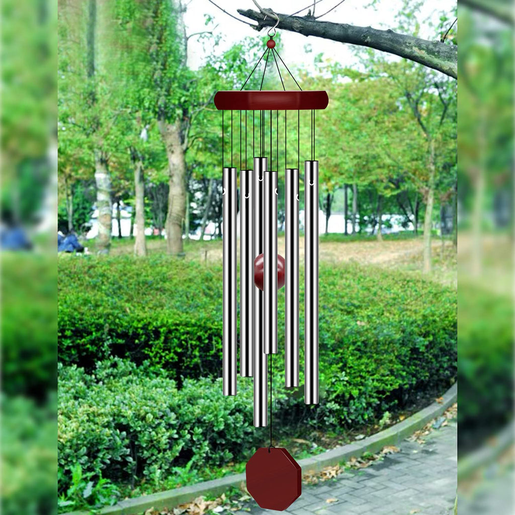 2 Pack Pgzsy Memorial Wind Chimes Outdoor Large Deep Tone, Elegant Sympathy Wind-Chime Personalized with 6 Tuned Tubes for Garden Patio Balcony and Home