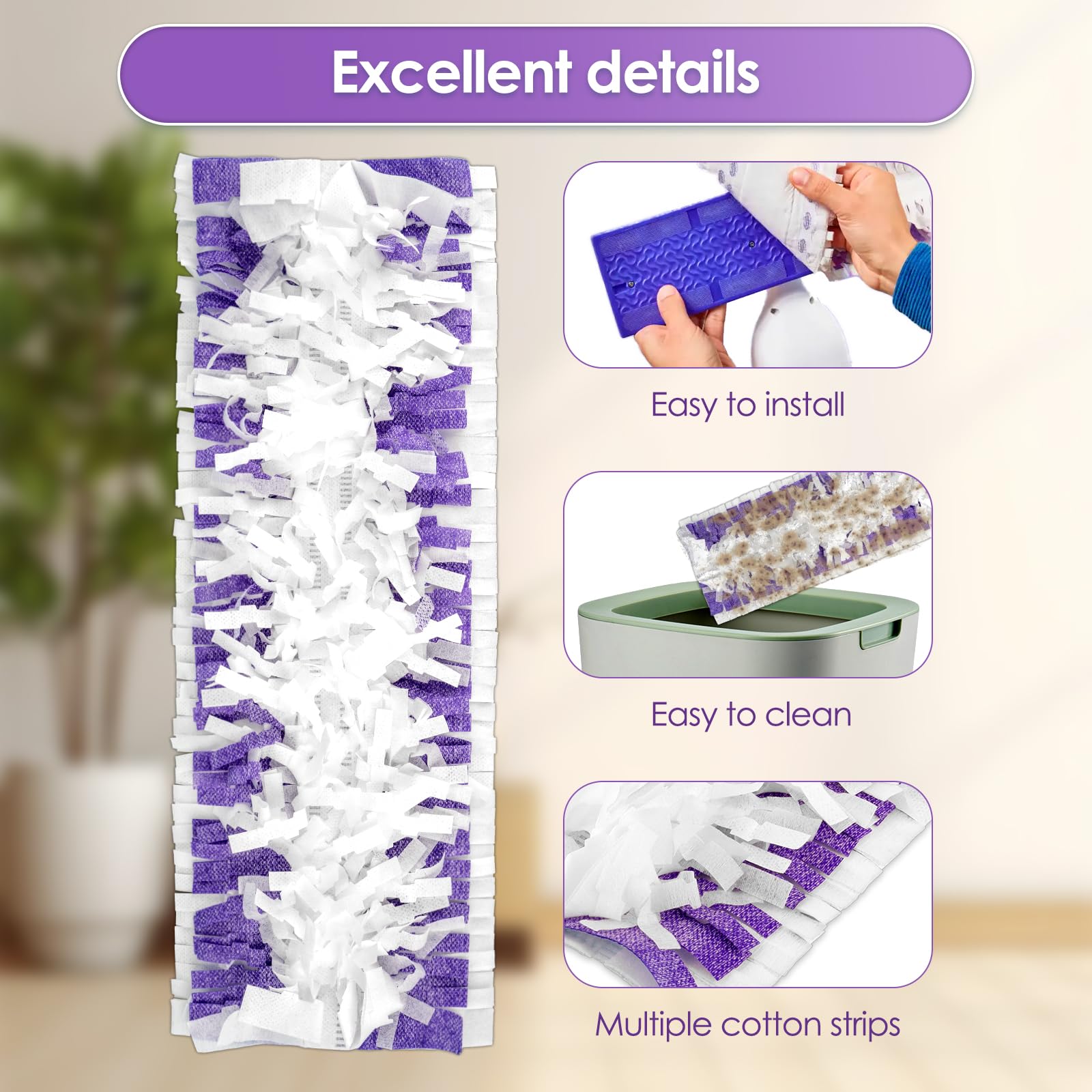 (25 Pack) Replacement Power Mop Pads for Swiffer PowerMop, Disposable PowerMop Mopping Pad Refills Compatible with Swiffer PowerMop, Multi-Surface Mop Pad Refills for Floor Cleaning