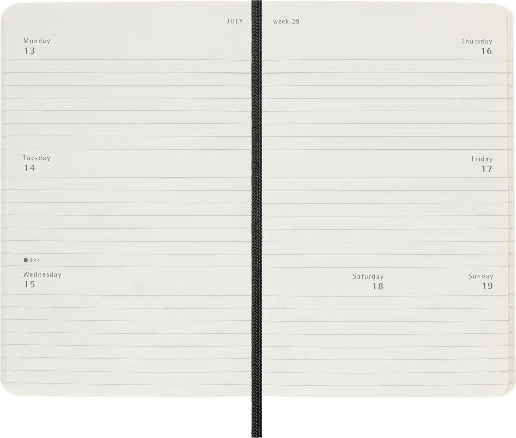 Moleskine Classic 12 Month 2026 Weekly Horizontal Planner, Soft Cover, Pocket (3.5" x 5.5"), Black, 144 pages