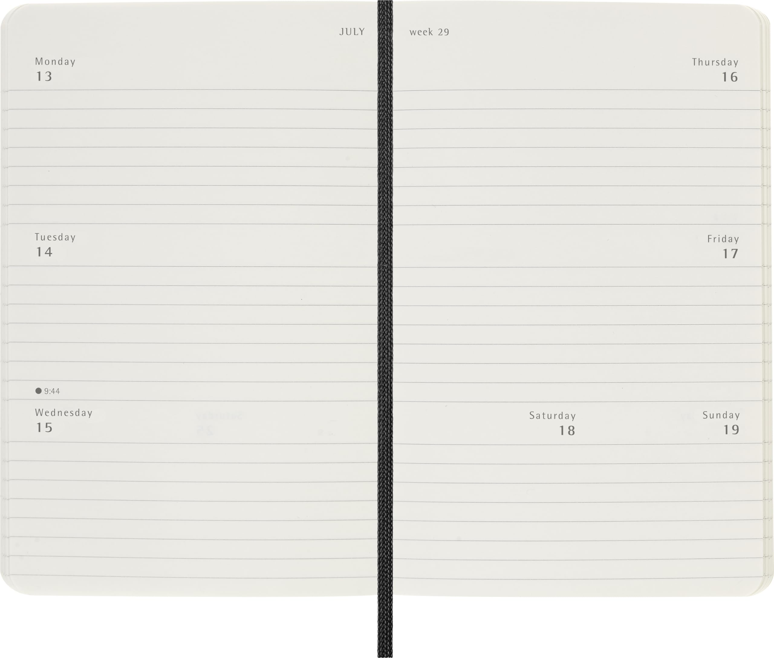 Moleskine Classic 12 Month 2026 Weekly Horizontal Planner, Soft Cover, Pocket (3.5" x 5.5"), Black, 144 pages