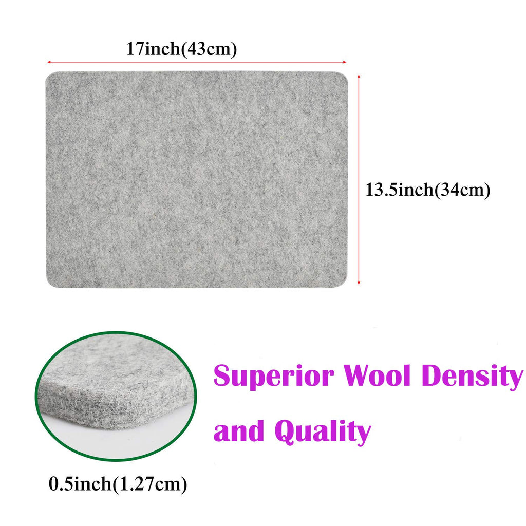 Rdutuok 17x13.5 Inches Wool Pressing Mat for Quilting Ironing Pad Easy Press Wooly Felted Iron Board for Quilters Retains Heat, Great for Quilting & Sewing Projects