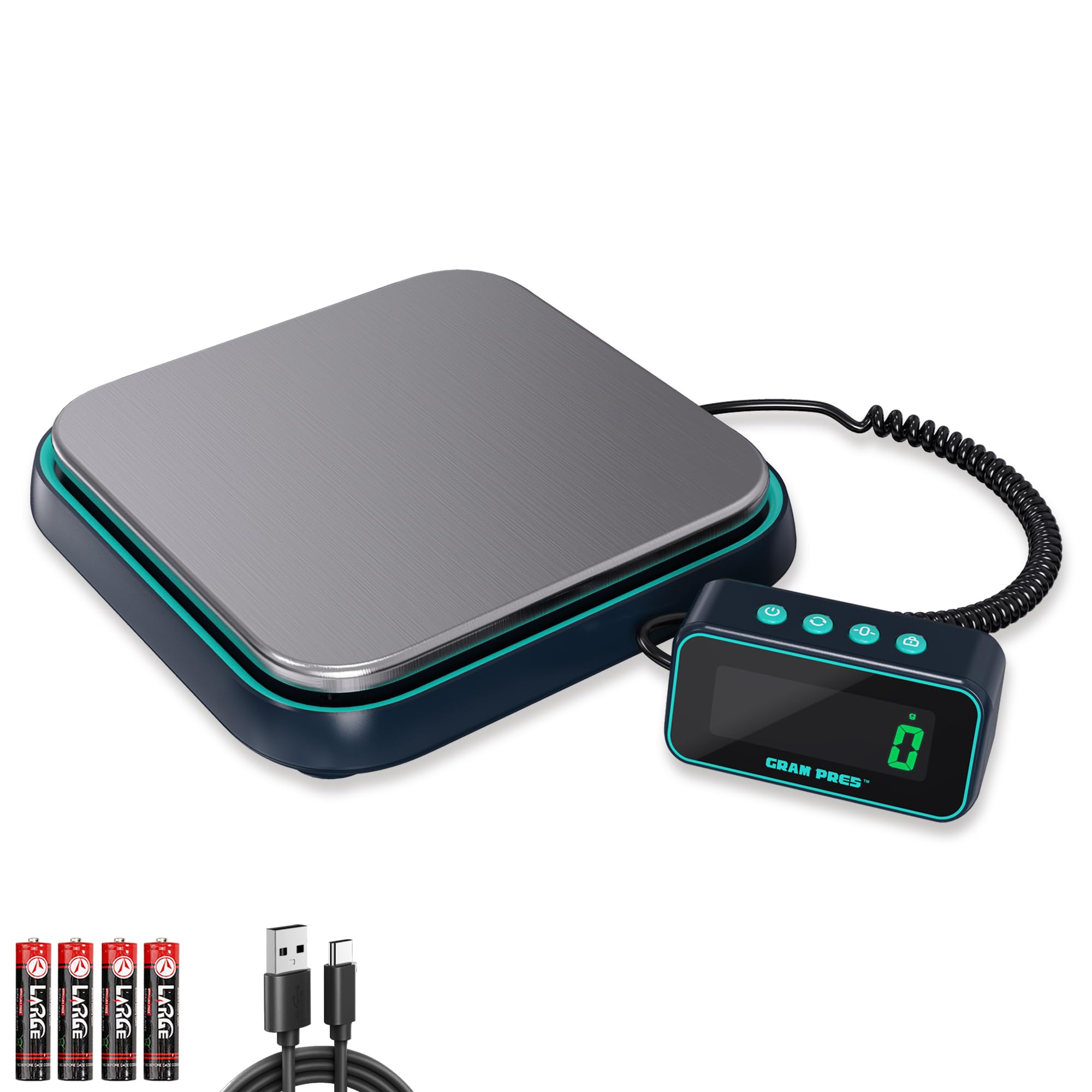 GRAM PRES Digital Shipping Scale, 86 lbs/0.1oz Highly Accurate Postal Scale for Packages with Hold/Tare/Separate LCD Display，Stainless Steel Postage Scale，Package Scale for Small Business, Mail