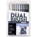 Tombow Dual Brush Pen Set, 10-Pack, Grey Scale Colors (56171)
