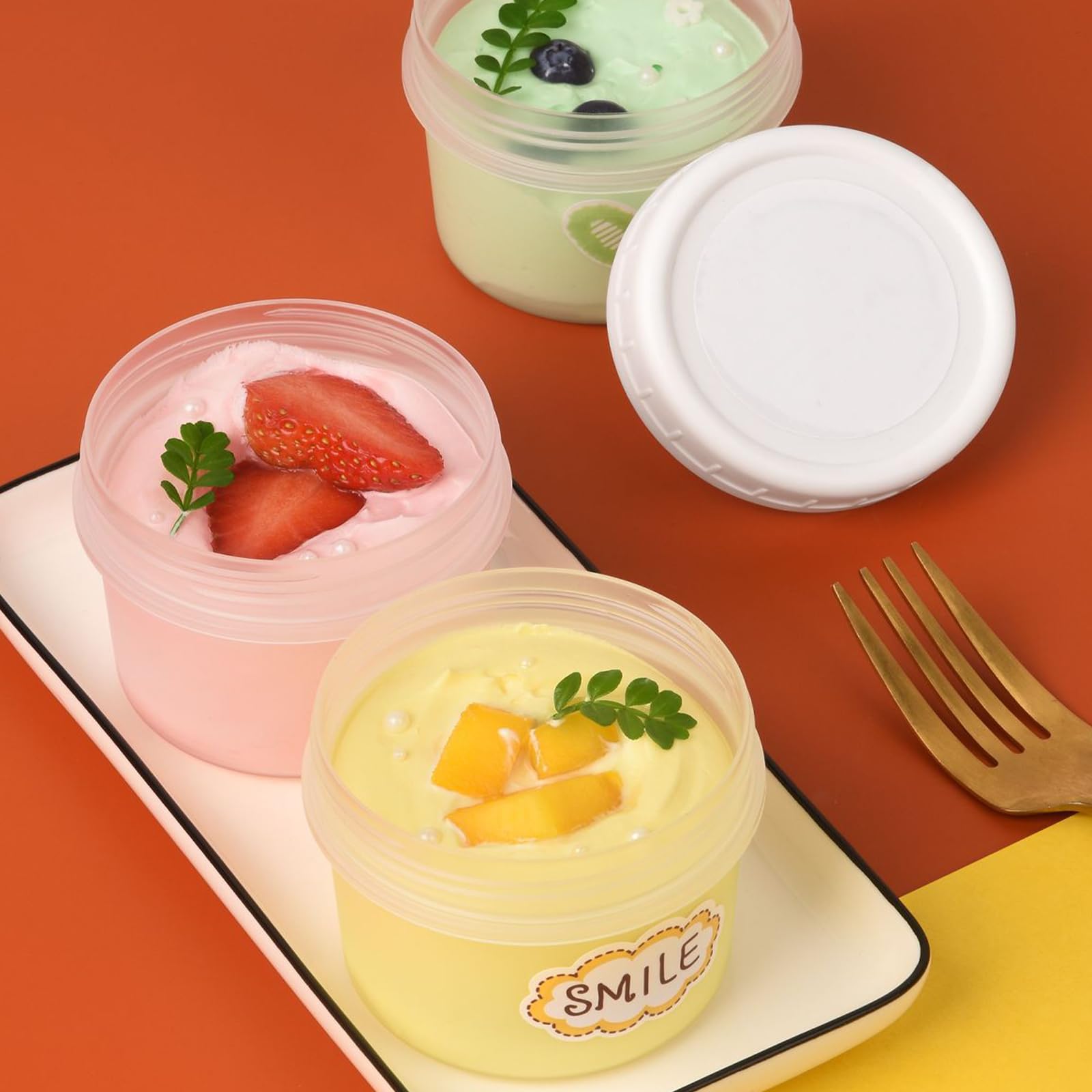 RUITENG 36 Pack Food Containers with Screw Lids, 5 oz Plastic Food Storage Containers for Small Deli Sauce Fruit Jars, Small Reusable Ice Cream Containers with Lids for Food Meal Prep Snack