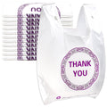 Elsjoy 500 Pieces Thank You Plastic Shopping Bags, 21 x 13 Inch T-Shirt Carry Out Bags Bulk Reusable Grocery Bags for Supermarket, Restaurant