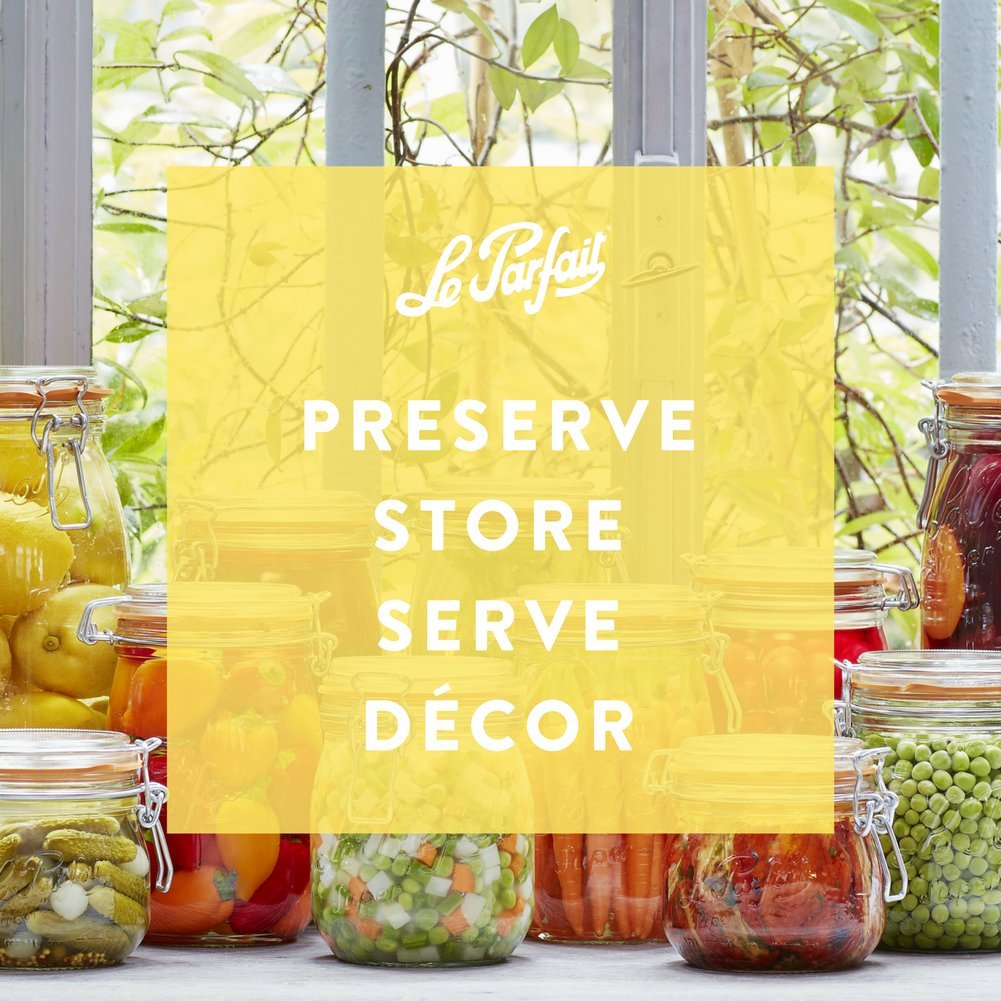 Le Parfait Super Canning Jar - 1.5L French Glass With Round Body, Airtight Lid, Wide Mouth - Clear (32oz/Quart & Half, 1 Pack)
