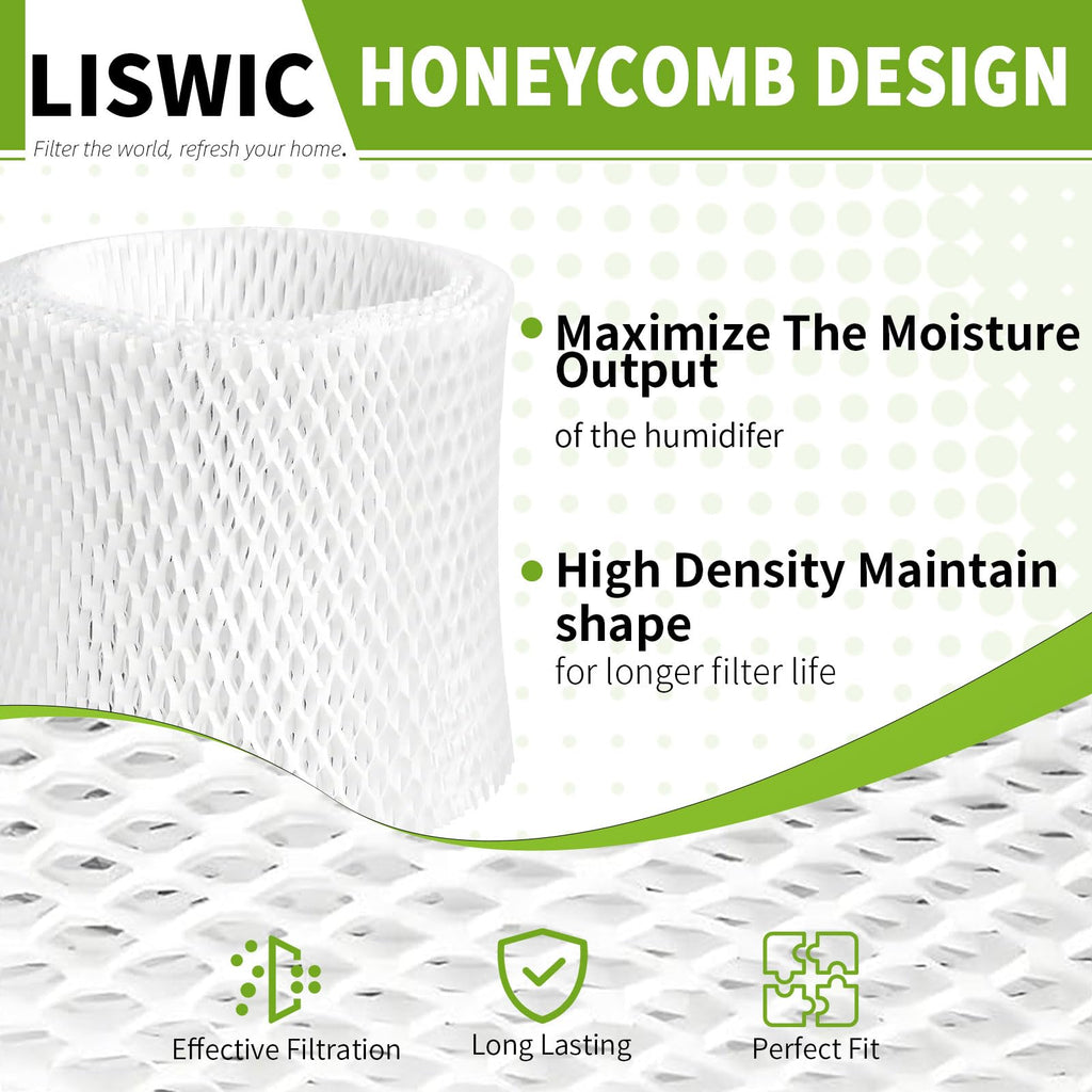 LISWIC 3Pack Humidifier Wicking Filters for Honeywell, Compatible Part # HAC-504AW / HAC-504, Filter A