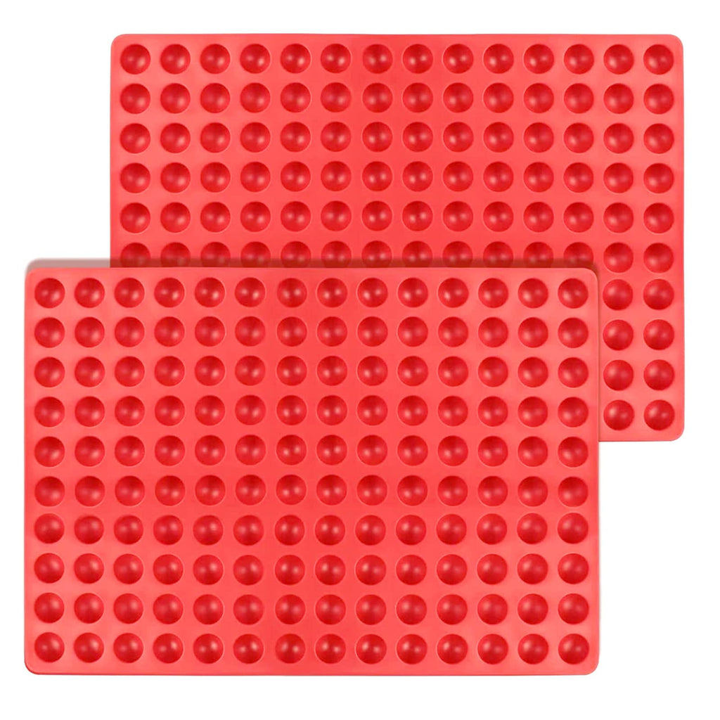 2 Pcs Small Silicone Molds, 140 Cavity Semi Sphere Molds for Chocolate, Baking, Homemade Candy, Wax Melts Beads, Ice Balls, DIY Dog Training Treats