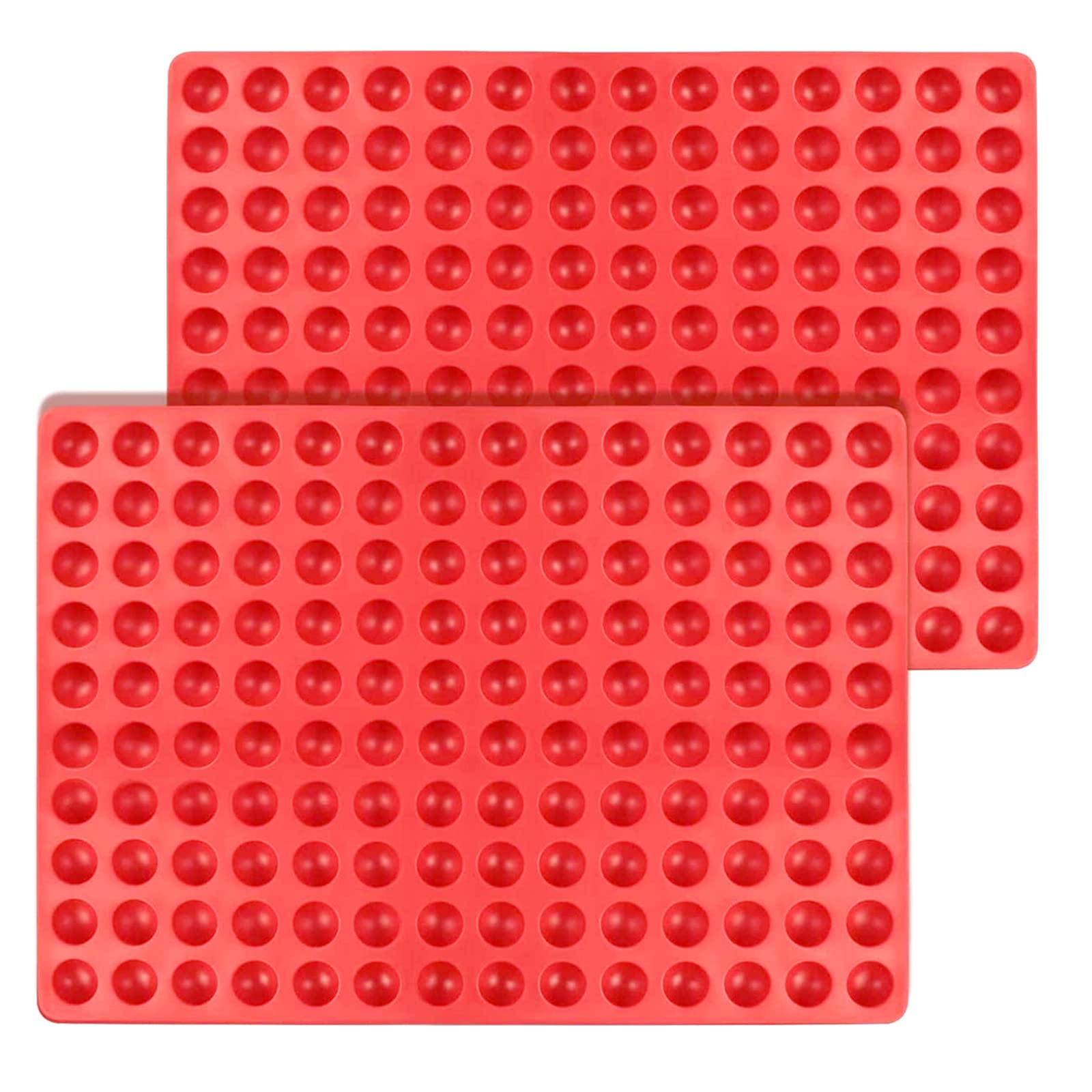 2 Pcs Small Silicone Molds, 140 Cavity Semi Sphere Molds for Chocolate, Baking, Homemade Candy, Wax Melts Beads, Ice Balls, DIY Dog Training Treats