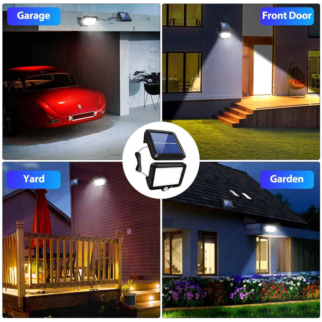2pc Solar Lights Outdoor Waterproof, 3 Modes Motion Sensor Light Outdoor, 56 LED Solar Powered Lights Solar Flood Lights, Solar Motion Light Security Lights Wall Lights for Garden Fence