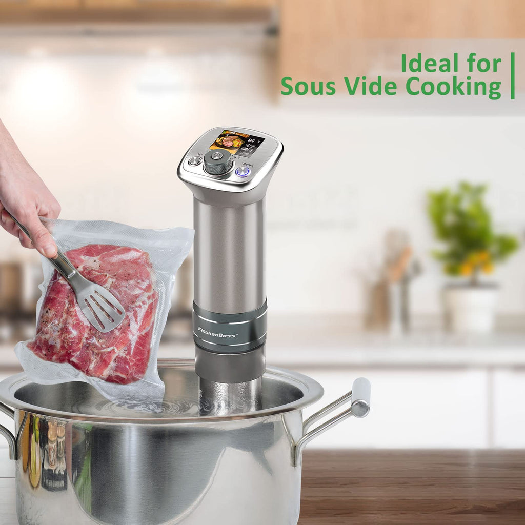 KitchenBoss Vacuum Sealer Bags Rolls: 8'' x 50' 2 Pack Sac Sous Vide for Food Saver, BPA Free, Commercial Grade Food Vac Seal Roll, Food Saver Bag 100FT in Total (8IN* 50FT 2 Rolls)