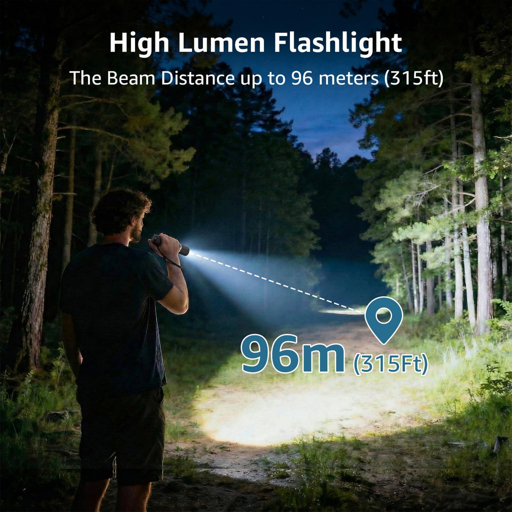 Lepro Flashlight, Led Flashlight with AA Battery Included, LED Torch for Emergency Camping Hiking Dog Walking, Halloween, Christmas (2 Pack)