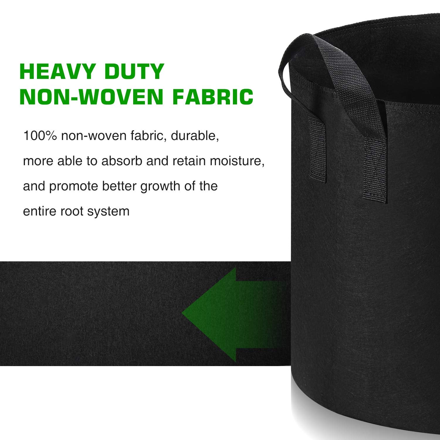 Lyincat 12-Pack 3 Gallon Grow Bags Heavy Duty Thickened Nonwoven Fabric Pots with Durable Handles