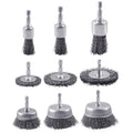 AOKLIT 9 Pack Carbon Steel Drill Wire Brush, 1/4-Inch Hex Shank, Cup/ Wheel/ Pen Brush Set for Rust Removal, Corrosion and Scrub Surfaces