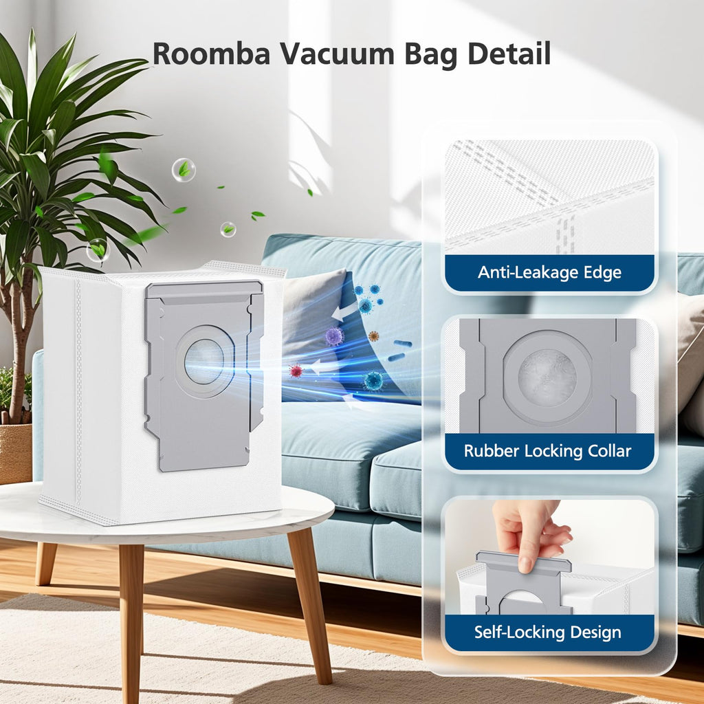 16 Pack Vacuum Bags for irobot Roomba bags i &s& j Series, Replacement for irobot Roomba i7 i7+(7550), i3+EVO(3550) i1+ i4+ i5+ i6+ i8+ s9(9150) s9 Plus(9550) j5+ j7+ j8+ j9+ Dirt Disposal Bags