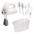 Hamilton Beach 6-Speed Electric Hand Mixer for Baking, 275W, Easy Clean Beaters, Dough Hooks, Whisk, Snap-On Storage Case, White (62636J)