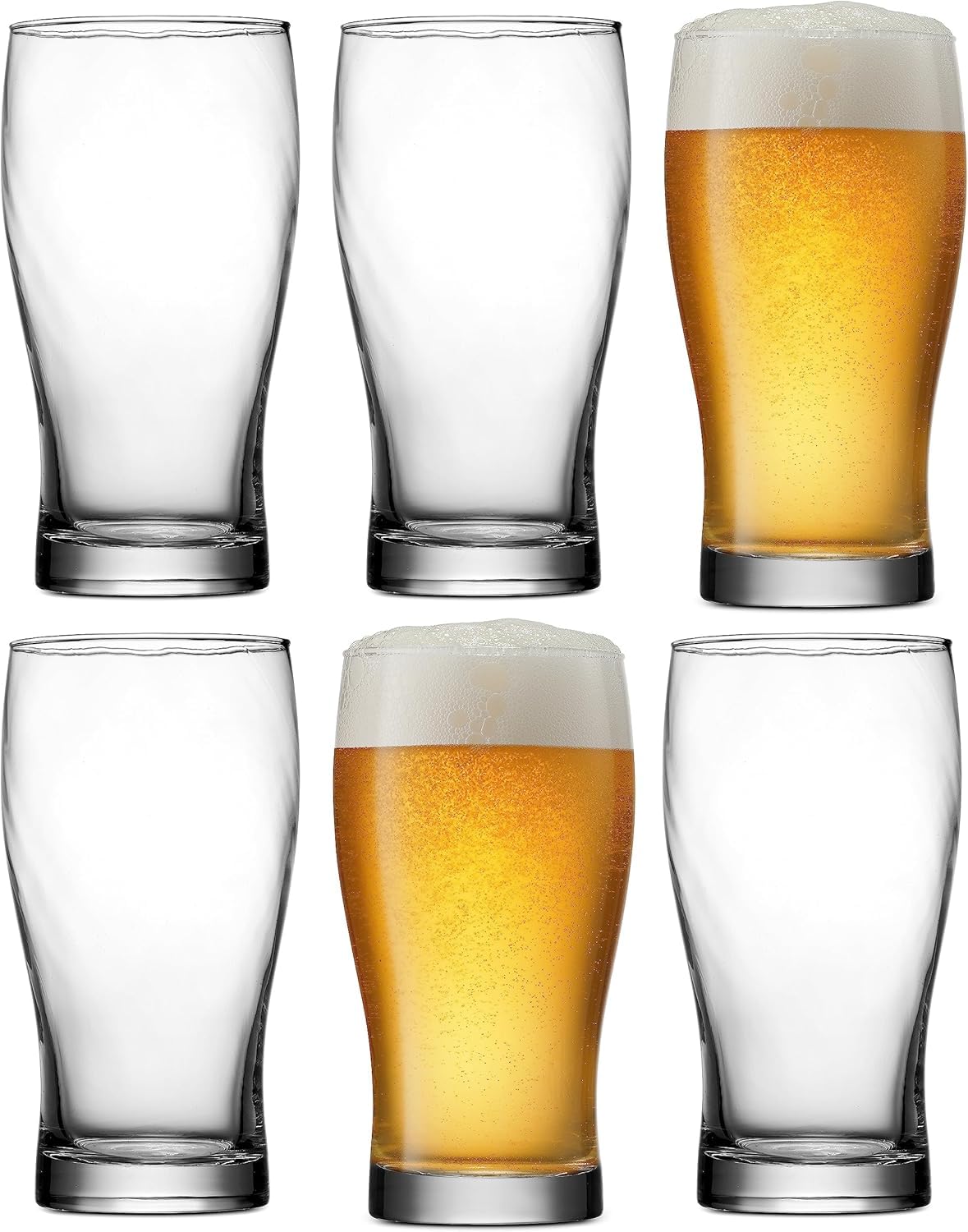 Glasses Set of 4 (19oz) Glass Capacity in a Traditional Pub Drinking Glasses Design. Oversized Beer Glasses Set for Guinness, Stout, and Craft Beer Glasses by The Pint!