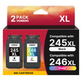 245 246 XL Compatible for Ink 245 246 for 245XL 246XL Ink Cartridge PG245 CL246 PG CL for Pixma MX492 MX490 TS3420 MG3022 MG2522 TR4520 TR4522 TR4527 MG2922 Printer (Black, Color)