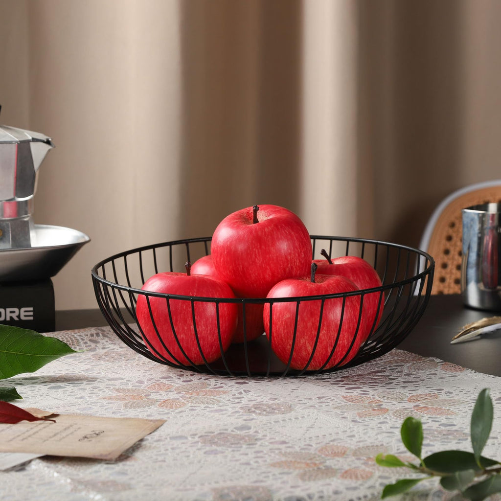 IBWell Black Wire Fruit Basket Fruit Bowl Kitchen Fruit Basket Stand Fruit Bowls for The Counters Metal Fruit Bowl