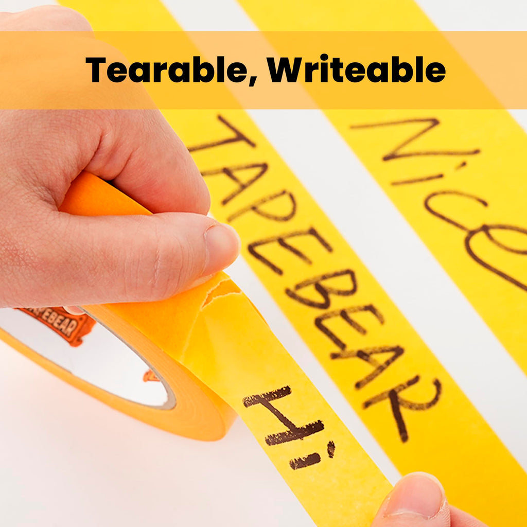 TAPEBEAR Delicate Surface Advanced Masking Tape 0.7" x 55m, Orange Washi Tape Indoor Painters Tape Decorating with No Paint Bleed, Sharp Lines, Surface Damage-Free, Low Tack, 6Rolls