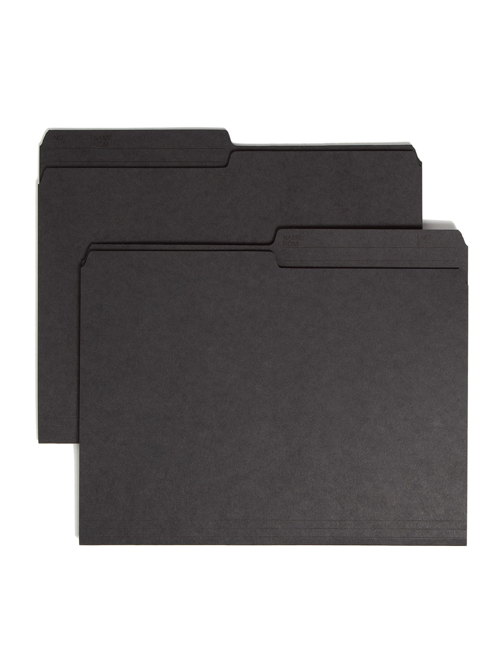 Smead 10364 File Folder, Letter, 1/2-Cut, 2 Reversible Tab, Black, 100 Per Box