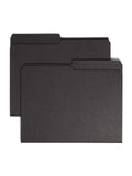 Smead 10364 File Folder, Letter, 1/2-Cut, 2 Reversible Tab, Black, 100 Per Box