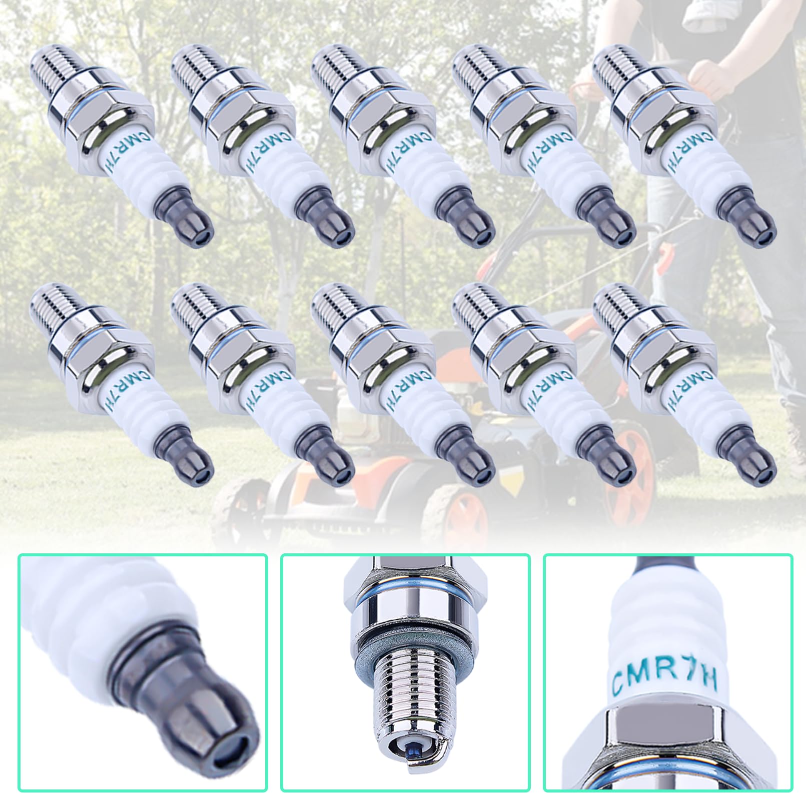 10 Pack CMR7H Spark Plugs, Spark Plug for Shindaiwa 3699-91867 Red Max 369991867, 506615101, 544260901, Sparkplug for Husqvarna 581362301 Stihl Redmax Blowers Brushcutters Trimmers Chain Saws