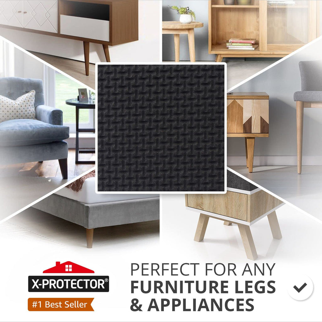 Non Slip Pads X-PROTECTOR Great Pack (36-Pack) 16 pcs 2" + 12 pcs 3" + 8 pcs 4" Furniture Pads! Best Furniture Grippers - Rubber Feet - Floor Protectors - Non Skid Pads for Keep in Place Furniture