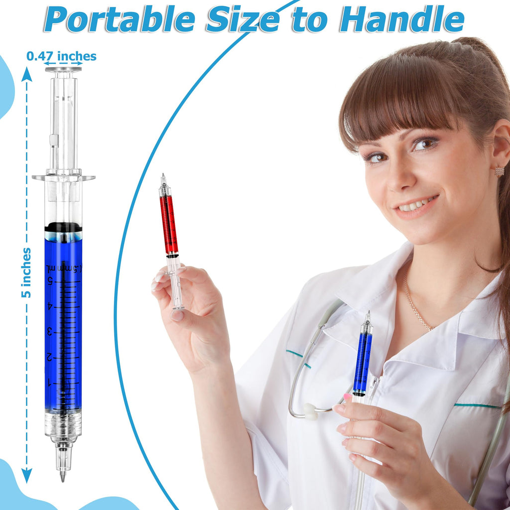 Ubabe 50 PCS Nursing Pens, Retractable Syringe Pens for Nurses, Multi-Color Nurse Pens, Funny Nurses Week Gifts Bulk, Black Ink Novelty Ballpoint Pens for Medical Assistants Student Hospital Nurse