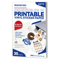 8.5x14 Printable Vinyl Sticker Paper Waterproof, Removable Self Adhesive Vinyl Sticker Sheets for Inkjet and Laser Printer, 30 Pack, Legal Size, Matte White