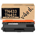 v4ink TN431BK TN433BK Compatible Toner Replacement for Brother TN433 TN431 Black Toner for Brother MFC-L8900CDW MFC-L8610CDW HL-L8260CDW HL-L8360CDW HL-L8360CDWT HL-L9310CDW Printer 1 Pack