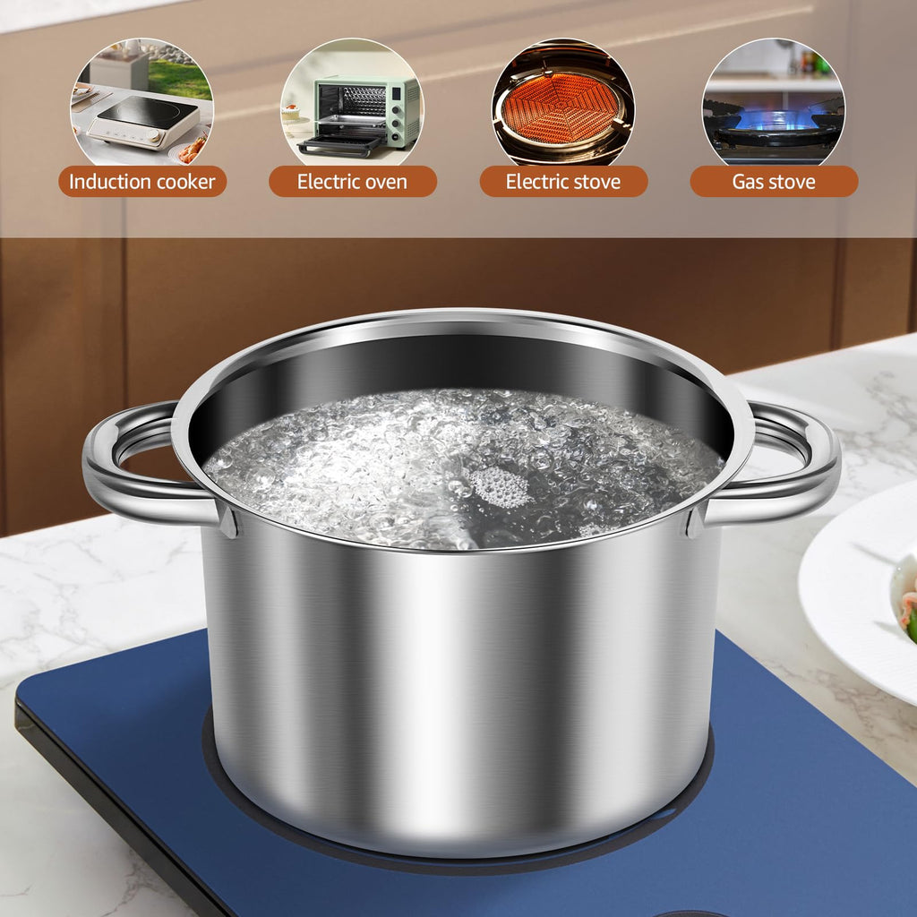 304 Stainless Steel Double Boiler Pot Set 2QT Chocolate Melting Bowl with Scale and Handle 2.6QT Dual-Handle Pot with Silicone Spatula and Spoon Stackable for Butter Chocolate Wax Sugar (A)