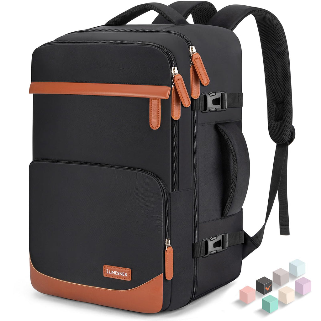 40/50L Travel Backpack with USB Charging Port, Water-Resistant Carry On Backpack, Business Laptop Backpack for Men Women