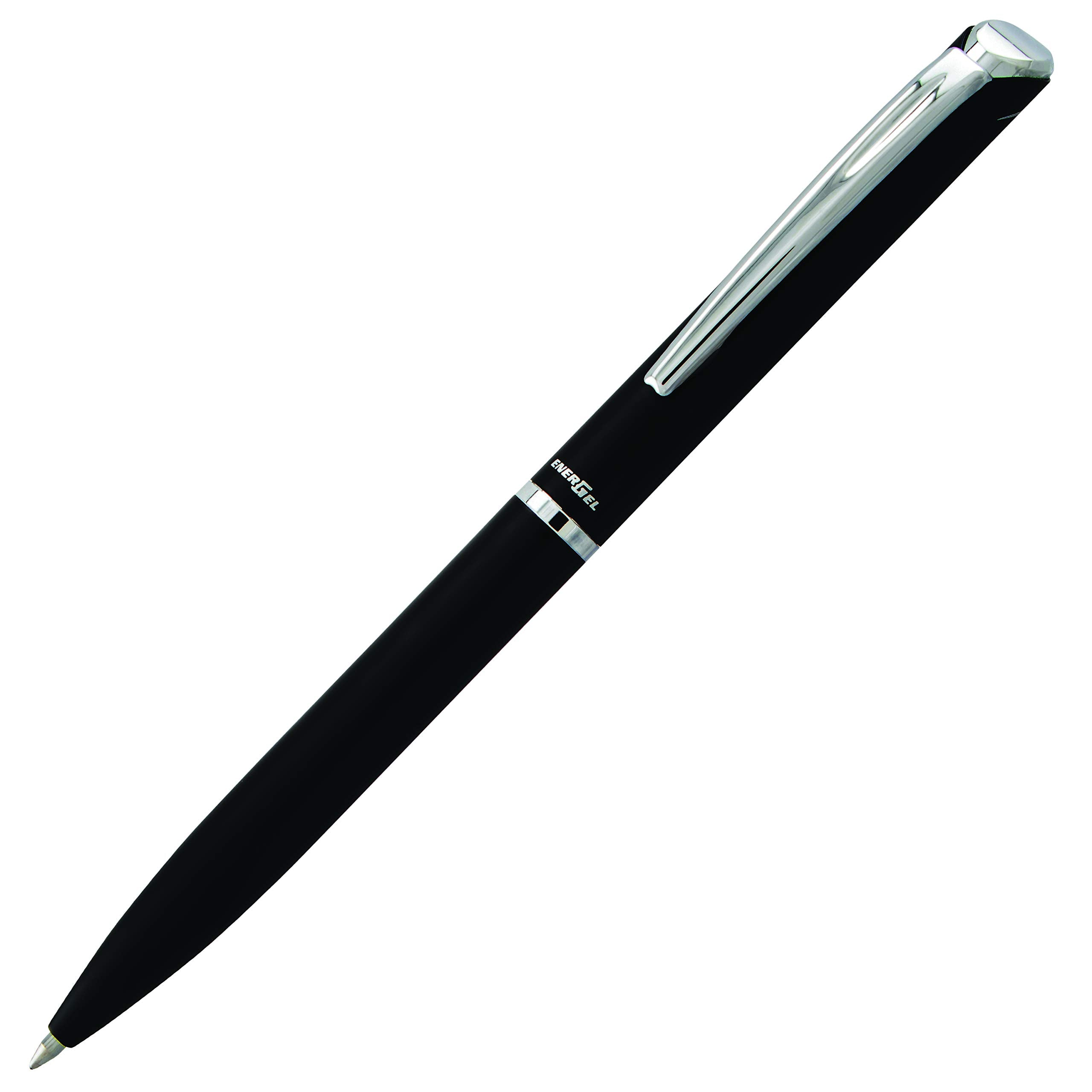 Pentel EnerGel Liquid Gel Retractable Rollerball Pen, Black All Metal Barrel, Gift, Everyday Use, Office Supplies, Black Ink, 0.7mm Medium Point, BL2007A-AE1, 1 Each Includes Gift Box