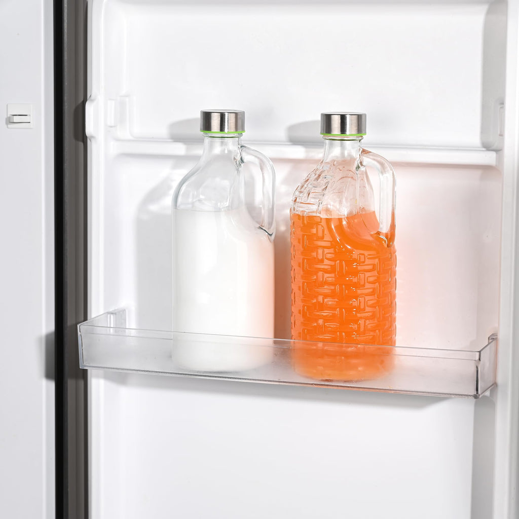 Fox Run Glass Bottle and Lid Set, Set of 2 Glass Pitchers with Stainless Steel Lids, 39 oz/1.15 Liter Capacity Each
