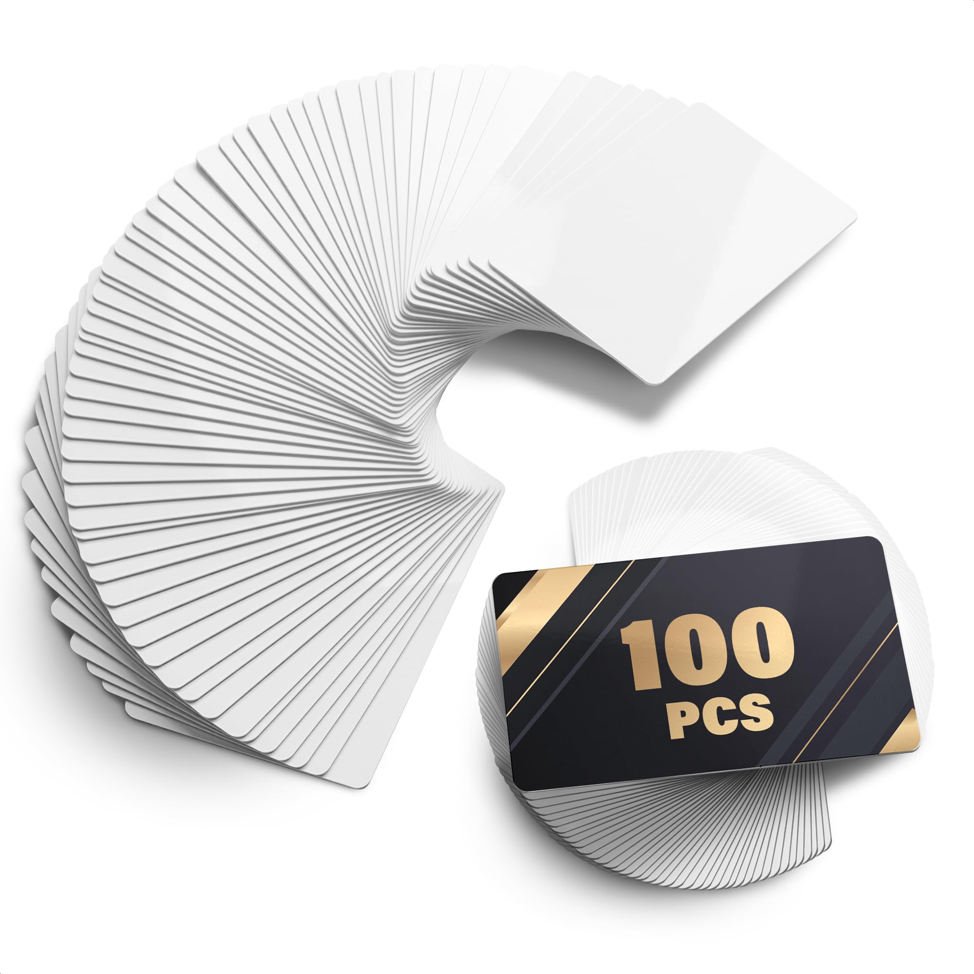 100 Pcs Sublimation Business Card Blanks – Double-Sided Sublimation Blanks for Printing of Logos, Nameplates, and Custom Gifts – Quality Ultra-Thin Aluminum Alloy Cards in Pearl Color