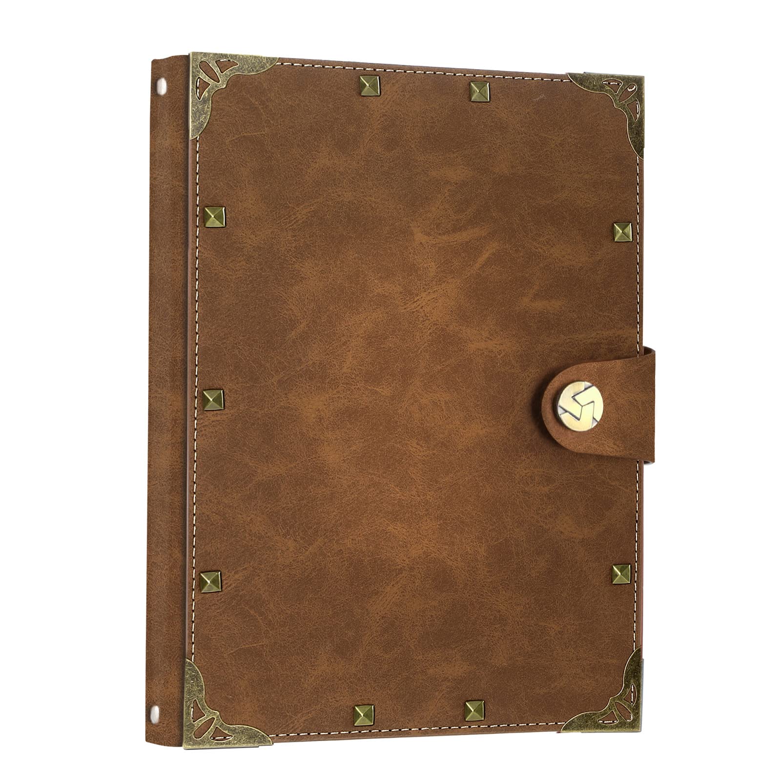 SEEHAN A5 Binder Journal Notebook 6 Rings Binder Vintage Leather Blank Writing Journals Sketchbook Travel Journal 200 Pages