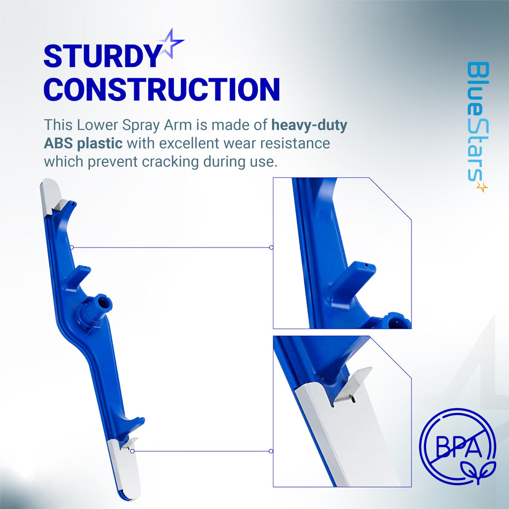 BlueStars 5304517203 Dishwasher Lower Spray Arm - Compatible with for Frigidaire Electrolux Kenmore Dishwashers - Replaces 154568001 154414101 154568002 PS12585623 AP6783883 1542508 154250801