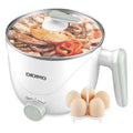 Hot Pot Electric, 1.5L Pink Portable Ramen Cooker with Over-Heating/Boil Dry Protection, Mini Hot Pot for Ramen, Egg, Pasta, Dumpling, Soup, Porridge, Oatmeal (White)