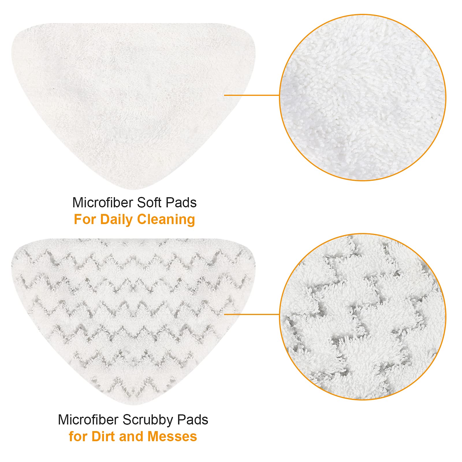 Wisorder 4 Pack Replacement Pads for Bissell PowerEdge and PowerForce Lift-Off Steam Mop 2078, 2165, 20781, 2078C, 2814C Series, Bissel Poweredge Liftoff Pads