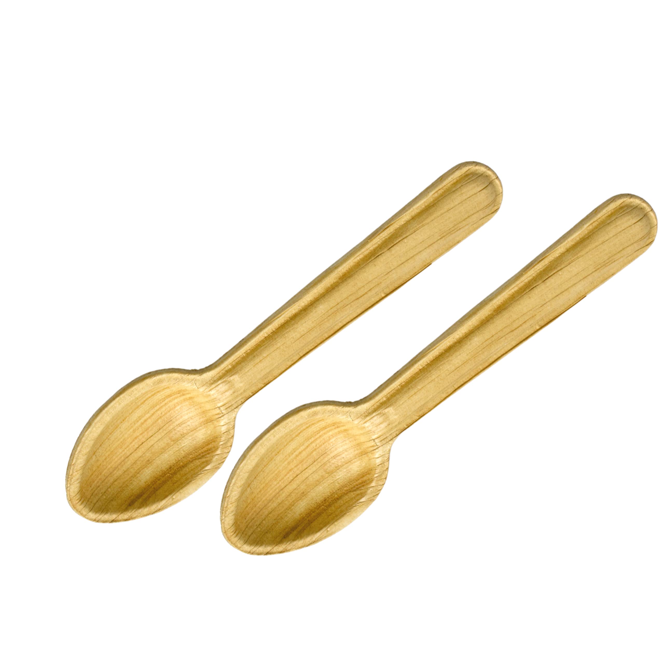 Naturelia Areca Palm Leaf Spoons (50, 14cm) | Elegant, 100% Biodegradable, Natural & Eco Friendly| Wedding, Party, Picnic & Event Spoons