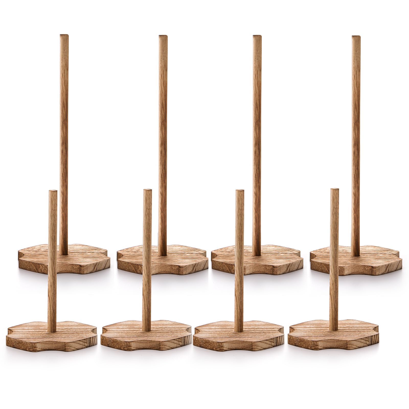 Cididu 8 Pieces Wood Donut Stand, Bagel Stand Holder Display for Dessert Table, Detachable Rustic Donut Sticks Display Tower for Wedding Birthday Parties Decorations Supplies (2 Sizes)