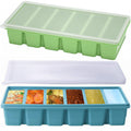 2 Pack Silicone Soup Freezer Containers with Lids, Soup Freezer Mold, Ice Trays for Freezer, Ice Cube Tray for Storing 100 ml Broth, Soup, Leftovers, Sauce, Makes 12 100ml Portions Cubes